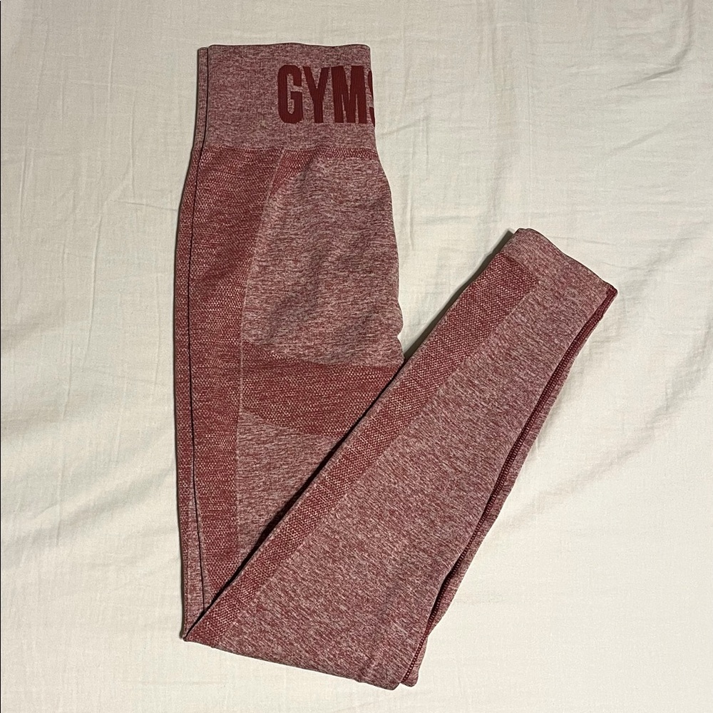 Gymshark flex leggings- burgundy mural